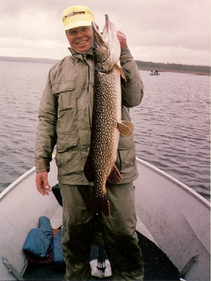 Denny McVicker's 25 lb Northern Pike on a Happy Hooker